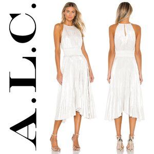 A.L.C. Weston Pleated Cotton Midi Dress Variant